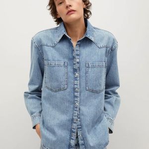 NWT MANGO cotton denim shirt